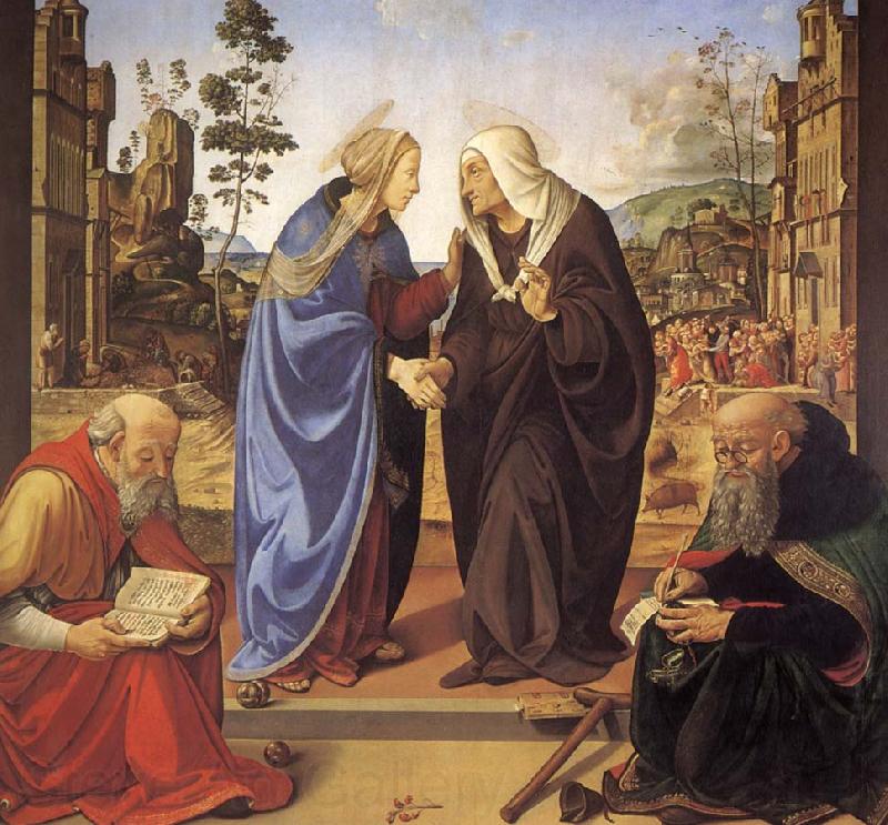 Piero di Cosimo Virgin Marie besokelse with St. Nicholas and St. Antonius Norge oil painting art